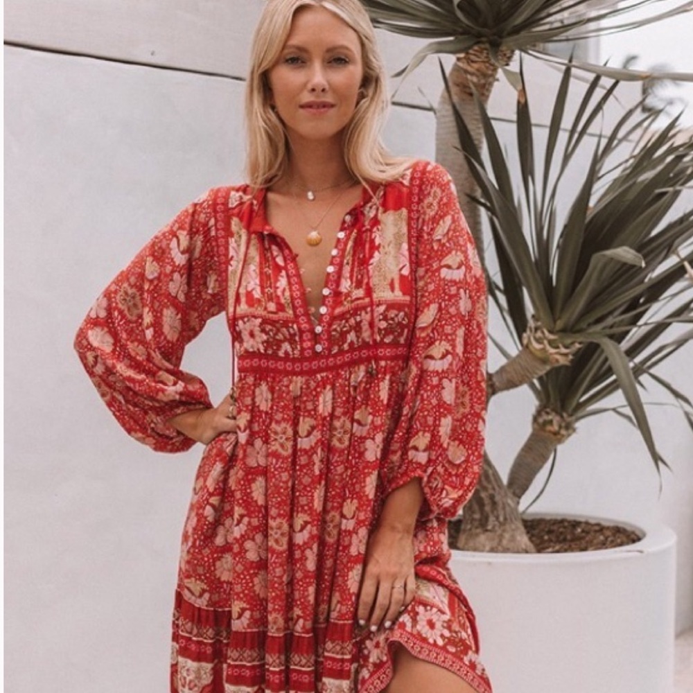 Spell & The Gypsy Poinciana Gown in Cherry